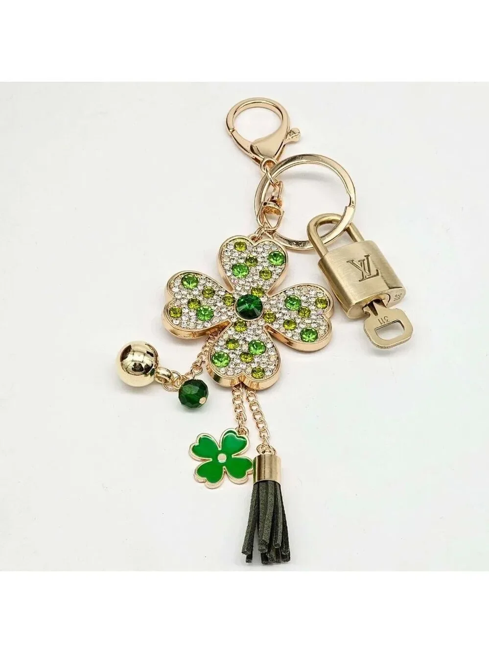 Authentic Louis Vuitton Lock & Key with unbranded Flower Bagcharm 021126